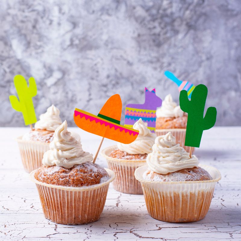 Mexican fiesta themed cupcakes