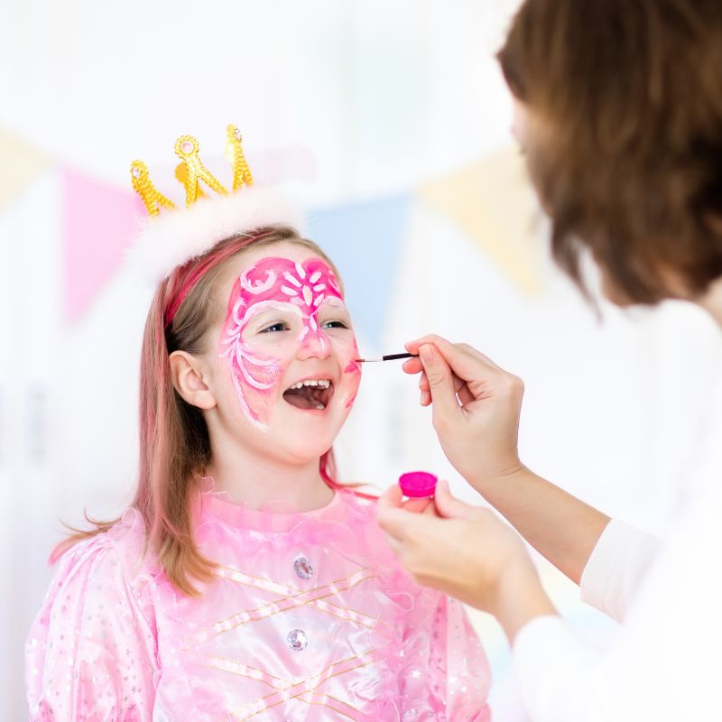 face painting for princess theme party