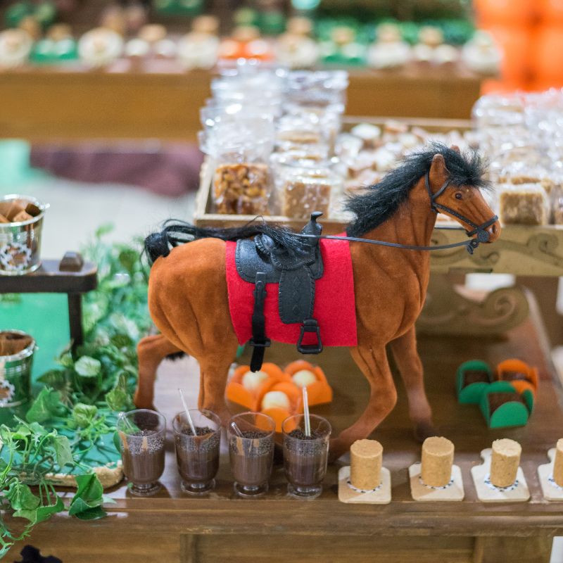 horse themed birthday table